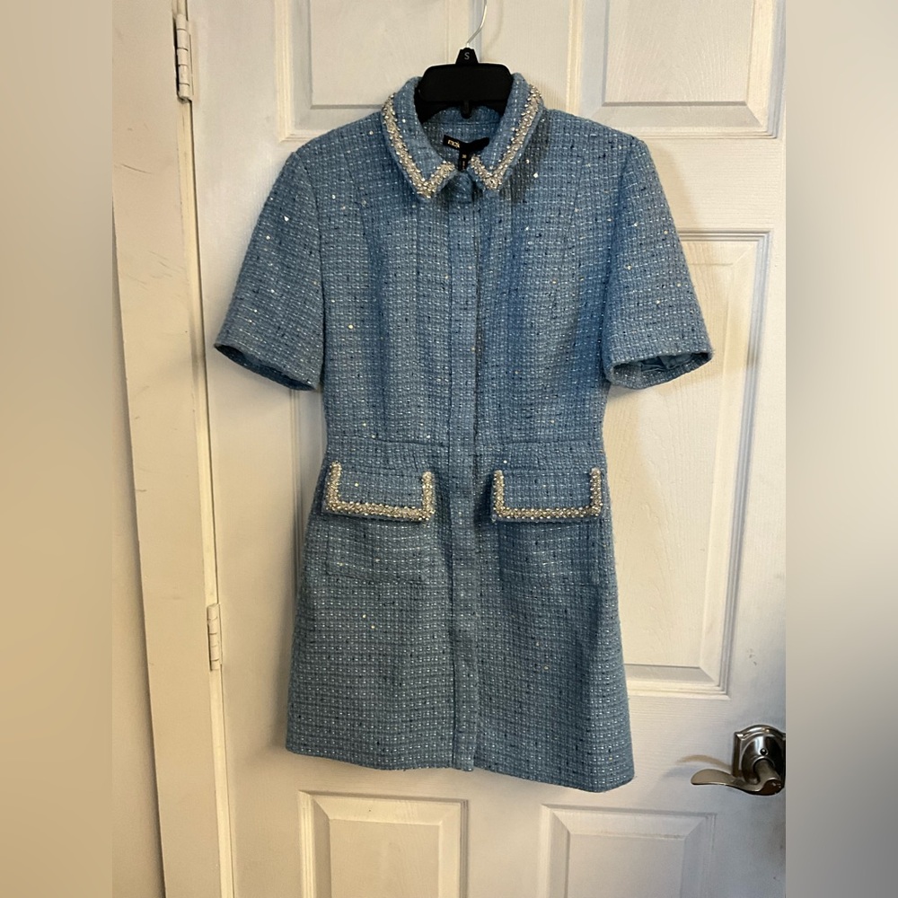 Rilya Sequin Embellished Tweed Short Dress - Picture 4 of 7
